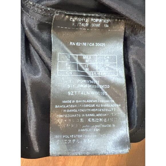 GUESS Black Lined Blousy Type Dress Midi Gold Front‎ Zipper Women's Size Medium! - Picture 4 of 6